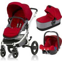 Britax Affinity 2 White Chassis 3in1 Travel System-Flame Red (New) !Free Carrycot Worth £140!