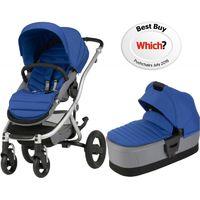 Britax Affinity 2 Silver Chassis Pram System-Ocean Blue (New) !Free Carrycot Worth £140!