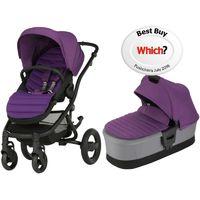 britax affinity 2 black chassis pram system mineral lilac new free car ...