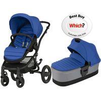 Britax Affinity 2 Black Chassis Pram System-Ocean Blue (New) !Free Carrycot Worth £140!