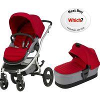 Britax Affinity 2 Silver Chassis Pram System-Flame Red (New) !Free Carrycot Worth £140!