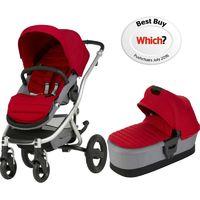 britax affinity 2 silver chassis pram system flame red new free carryc ...