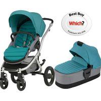 Britax Affinity 2 Silver Chassis Pram System-Lagoon Green (New) !Free Carrycot Worth £140!