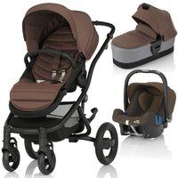Britax Affinity 2 Black Chassis 3in1 Travel System-Wood Brown (New) !Free Carrycot Worth £140!
