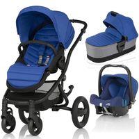 Britax Affinity 2 Black Chassis 3in1 Travel System-Ocean Blue (New) !Free Carrycot Worth £140!