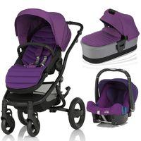 Britax Affinity 2 Black Chassis 3in1 Travel System-Mineral Lilac (New) !Free Carrycot Worth £140!
