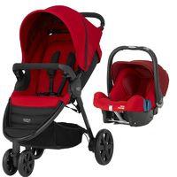 britax b agile 3 2in1 travel system flame red new