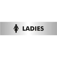 Brushed Aluminium Acrylic Sign 190 x 45mm Ladies bac113