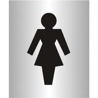 Brushed Aluminium Acrylic Sign 115x150mm - Ladies Logo bac105