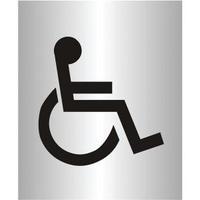 Brushed Aluminium Acrylic Sign 115x150mm - Disabled Logo bac103