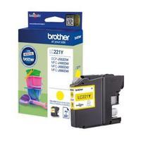 Brother LC221Y 260 Page Yield Ink Cartridge Yellow for Brother