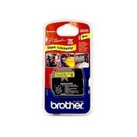Brother P-touch M-K631BZ 12mm x 8m Black On Yellow Plastic Labelling