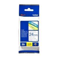 brother p touch tze 253 24mm x 8m blue on white laminated labelling
