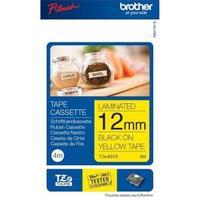 brother p touch tze 631s 12mm x 4m black on yellow labelling tape