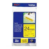 Brother P-touch TZe-S651 24mm x 8m Black On Yellow Strong Adhesive