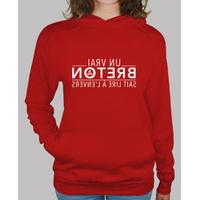 breton true can read upside down hooded woman hsirt