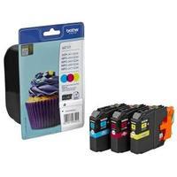 brother lc123 600 page yield rainbow inkjet cartridge pack