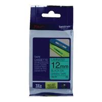 Brother P-Touch 12mm Black on Green TZE731 Labelling Tape