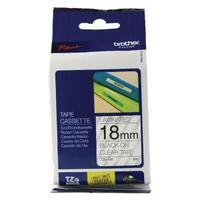 Brother P-Touch 18mm Black on Clear TZE141 Labelling Tape