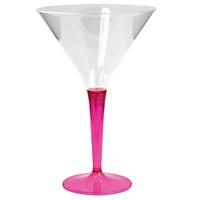 Bright Pink Cocktail Plastic Martini Glasses