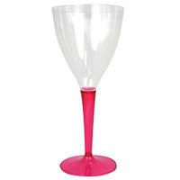 Bright Pink Wine Plastic Party Glasses