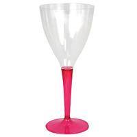 bright pink wine plastic party glasses