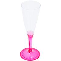 bright pink champagne plastic party glasses