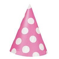 Bright Pink Polka Party Hats