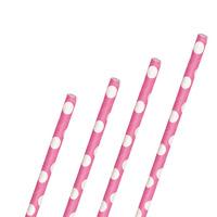 Bright Pink Polka Party Paper Straws