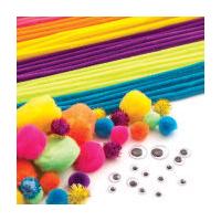 Brights Pipe Cleaners and Poms Craft Pack 80 Pieces