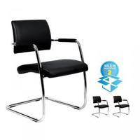 Bruges Black soft leather Cant Chair