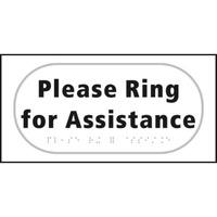 Braille Please Ring For Assistance Sign