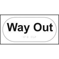 braille way out sign