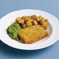 Breaded Cod with Minted Mushy Peas