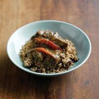 Brown Stew Lamb, Rice and Peas