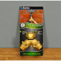 brass 2 way y garden tap connector manifold by darlac