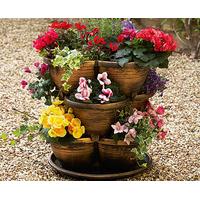 Bronze-Effect Stacking Planters, Set of 3, Polypropylene