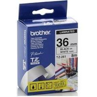 brother tze 261 laminated tape black on white