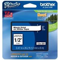 Brother TZe N231 Non-laminated tape- Black on White