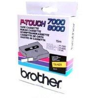 Brother TX621 Laminated Tape - Black On Yellow