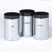 Brabantia 1.4 Litre 3 Storage Canisters in Brilliant Steel