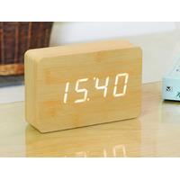 brick beech click clock led white