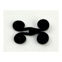 Braided Hook & Eye Frog Fasteners Black