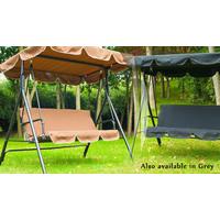 Brown Outsunny 3-Seater Swing Chair Hammock