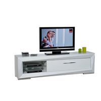 Brooky White Sheen Finish LCD TV Stand With 1 Drawer