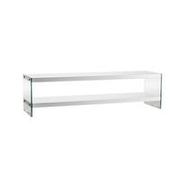 Bretton Modern TV Stand Rectangular In White With Glass Sides
