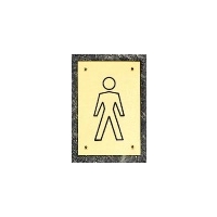 brass engraved toilet indicator sign male 150x100mm