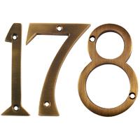 Brass Antiqued Finish Screw Fix Door Numbers 76mm 0-9