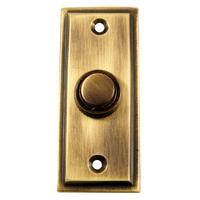 brass antiqued finish stepped door bell 76x32mm