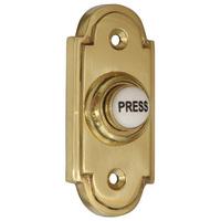 Brass Door Bell 76x33mm Ceramic Press